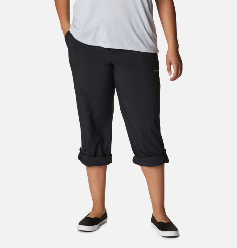 Pantaloni Columbia PFG Aruba Roll Up Dama Negrii | Plus Size SH7AQ90SM